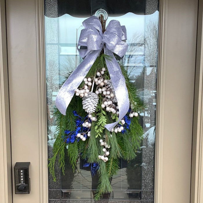 Create a Festive Door Swag & Make Your Own Bow